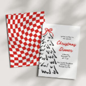 Uitnodiging voor Kerst Dinner Feestje met de Hand 