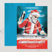 Uitnodiging voor Kerst-DJ-muziekfeest (Voorkant / Achterkant)