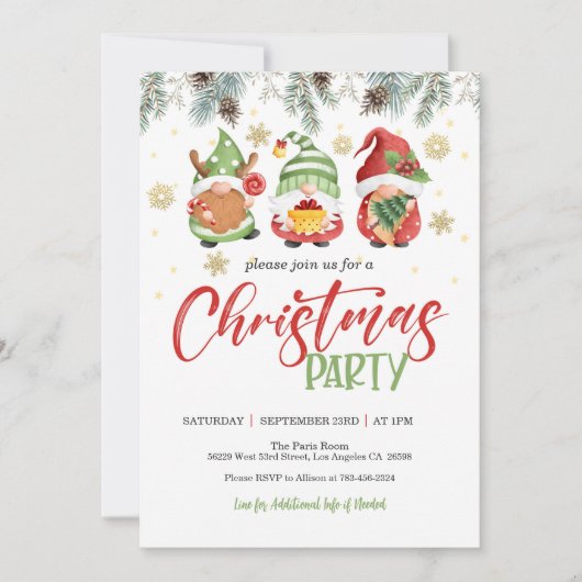 Uitnodiging voor kerst in Gnoome - Border (Voorkant)