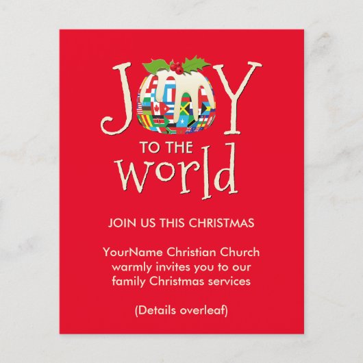 Uitnodiging voor kerst in Joy Pudding Church (Voorkant)