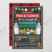 Uitnodiging voor kerst met melk en koekjes (Voorkant / Achterkant)