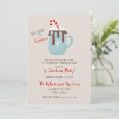 Uitnodiging voor kerst met warme cacao (Staand voorkant)