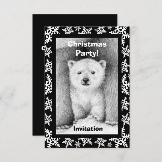 Uitnodiging voor kerst op Beer Cub (Voorkant / Achterkant)