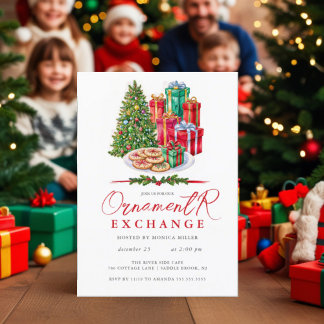 Uitnodiging voor kerst-ornamentuitwisseling decemb