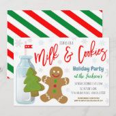 Uitnodiging voor kerst van melk en koekjes (Voorkant / Achterkant)