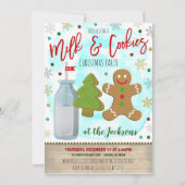 Uitnodiging voor kerst van melk en koekjes (Voorkant)