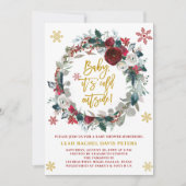 Uitnodiging voor kerstBaby shower (Voorkant)