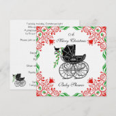 Uitnodiging voor kerstBaby shower (Voorkant / Achterkant)