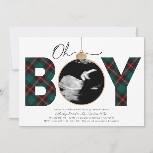 Uitnodiging voor kerstBaby shower (Voorkant)