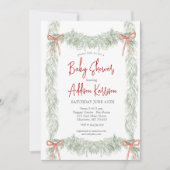 Uitnodiging voor kerstBaby shower (Voorkant)