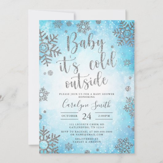 Uitnodiging voor kerstBaby shower (Voorkant)