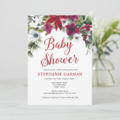 Uitnodiging voor kerstBaby shower (Staand voorkant)