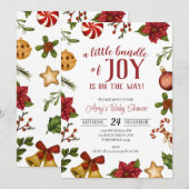 Uitnodiging voor kerstBaby shower (Voorkant / Achterkant)