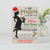 Uitnodiging voor kerstBaby shower (Staand voorkant)