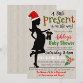 Uitnodiging voor kerstBaby shower (Voorkant / Achterkant)