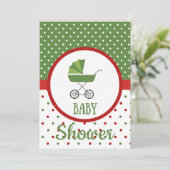 Uitnodiging voor kerstBaby shower (Staand voorkant)
