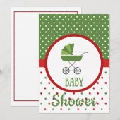 Uitnodiging voor kerstBaby shower (Voorkant / Achterkant)