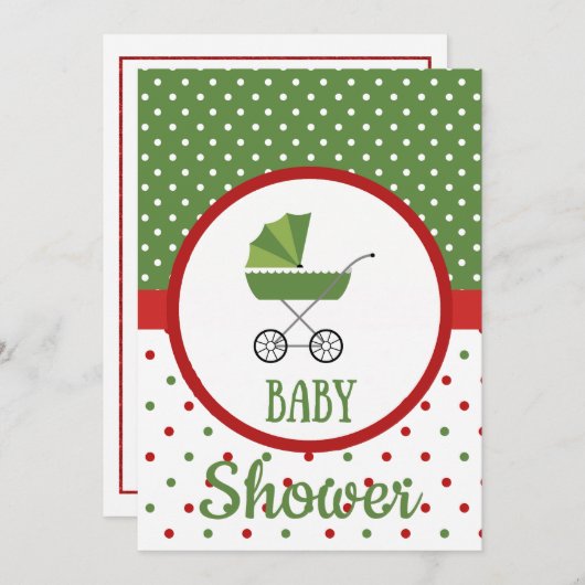 Uitnodiging voor kerstBaby shower (Voorkant / Achterkant)