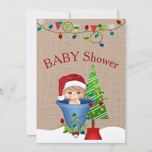 Uitnodiging voor kerstBaby shower (Voorkant)