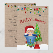 Uitnodiging voor kerstBaby shower (Voorkant / Achterkant)