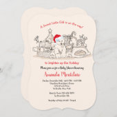 Uitnodiging voor kerstBaby shower (Voorkant / Achterkant)