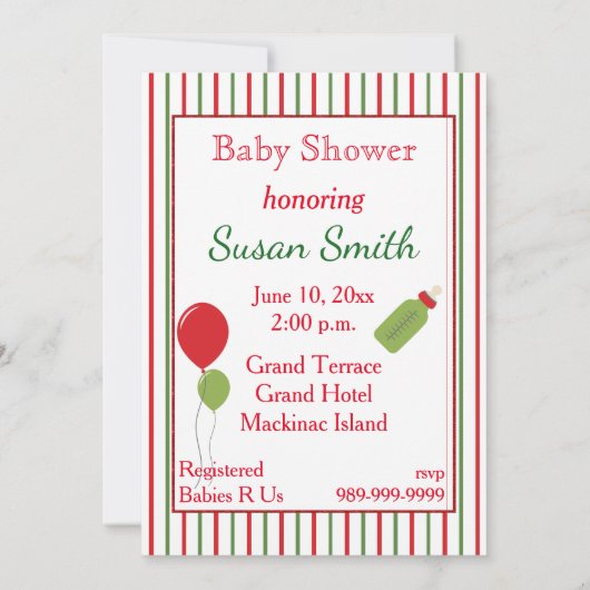 Uitnodiging voor kerstBaby shower (Achterkant)