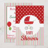 Uitnodiging voor kerstBaby shower (Voorkant / Achterkant)