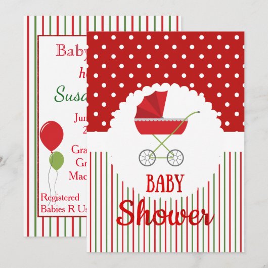 Uitnodiging voor kerstBaby shower (Voorkant / Achterkant)