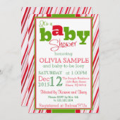 Uitnodiging voor kerstBaby shower (Voorkant / Achterkant)