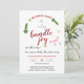 Uitnodiging voor kerstBaby shower (Staand voorkant)