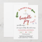 Uitnodiging voor kerstBaby shower (Voorkant / Achterkant)