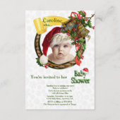 Uitnodiging voor kerstBaby shower Informatiekaartje (Voorkant)