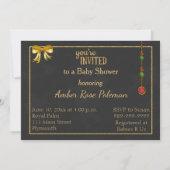 Uitnodiging voor kerstBaby shower met Vintage (Achterkant)