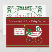 Uitnodiging voor kerstbaby shower Prettige feestda (Voorkant / Achterkant)