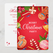 Uitnodiging voor Kerstbalornamentenfeest (Voorkant / Achterkant)