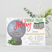 Uitnodiging voor kerstbingo Night Party (Staand voorkant)