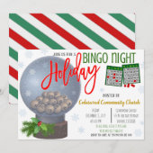 Uitnodiging voor kerstbingo Night Party (Voorkant / Achterkant)