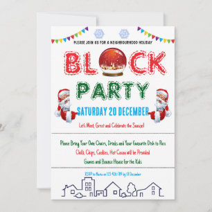 Uitnodiging voor kerstblokfeest in de buurt