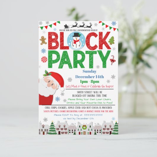 Uitnodiging voor kerstblokkering (Staand voorkant)