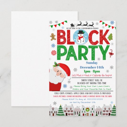 Uitnodiging voor kerstblokkering (Voorkant / Achterkant)