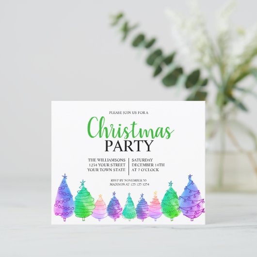 Uitnodiging voor kerstbomen (Staand voorkant)