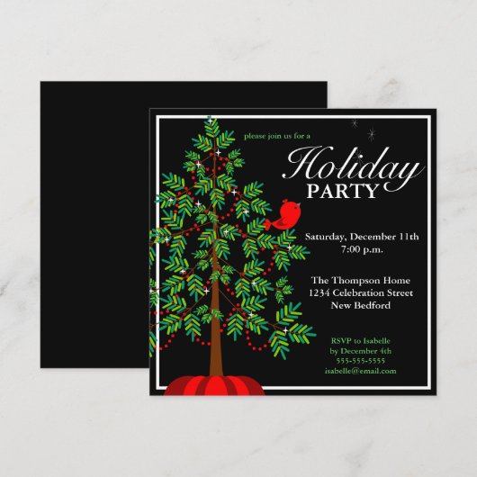 Uitnodiging voor kerstbomen (Voorkant / Achterkant)