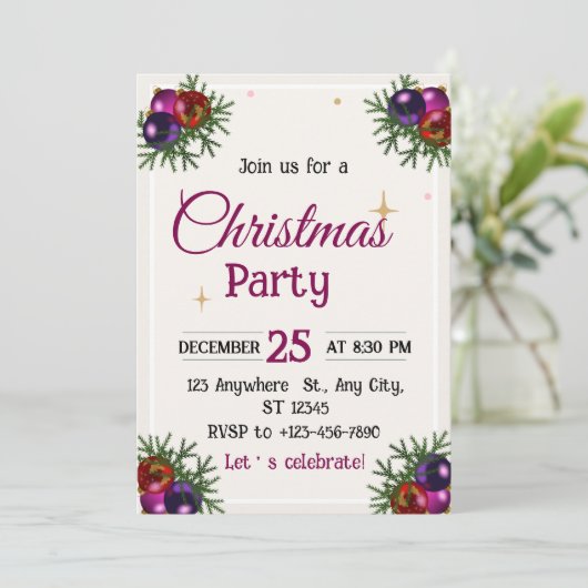 Uitnodiging voor Kerstboom bewerken (Staand voorkant)