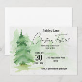 Uitnodiging voor Kerstboom Festival (Voorkant / Achterkant)