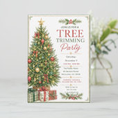 Uitnodiging voor Kerstboom Versieren Feest (Staand voorkant)