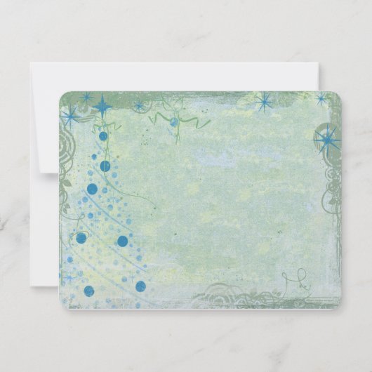 Uitnodiging voor kerstboomblauw (Achterkant)