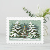 Uitnodiging voor kerstboomfamilie (Staand voorkant)