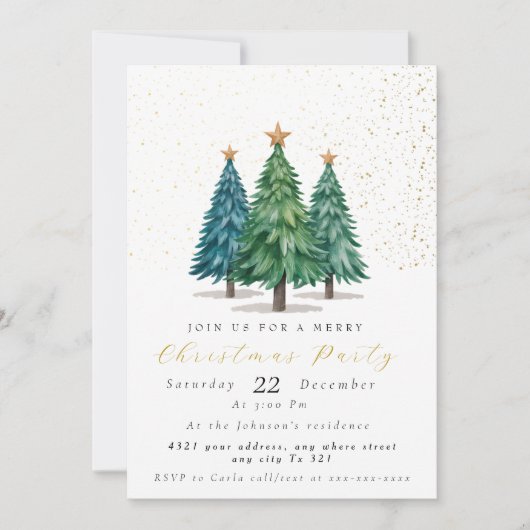 Uitnodiging voor kerstboomfeest (Voorkant)