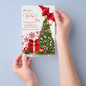 Uitnodiging voor kerstboomfeest flyer (Hand)