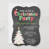 Uitnodiging voor kerstboomfeest met Chalkboard (Voorkant)